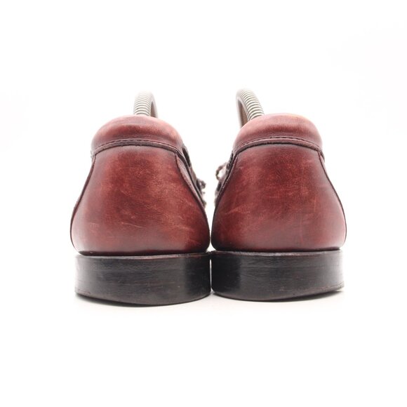 Allen Edmonds Woodstock Men\'s 9 D Leather Kiltie Loafers  Burgundy Brown USA main image 6